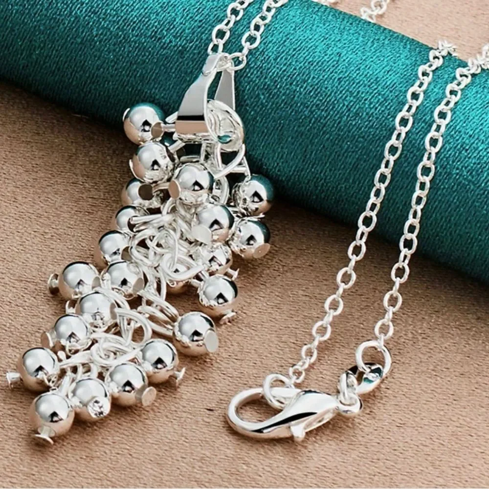 925 STERLING‎ SILVER GRAPE BEAD NECKLACE